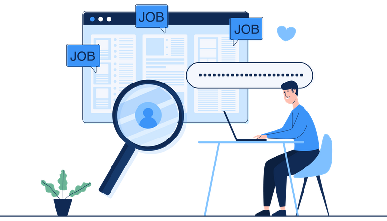 Online job search  Illustration