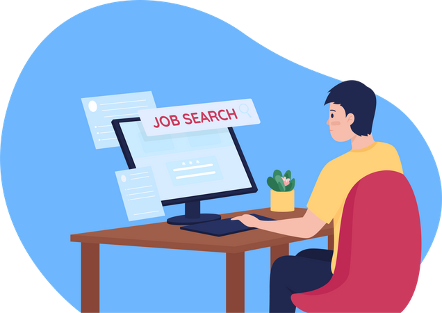 Online job search  Illustration