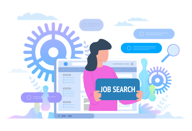 Online Job Search  Illustration