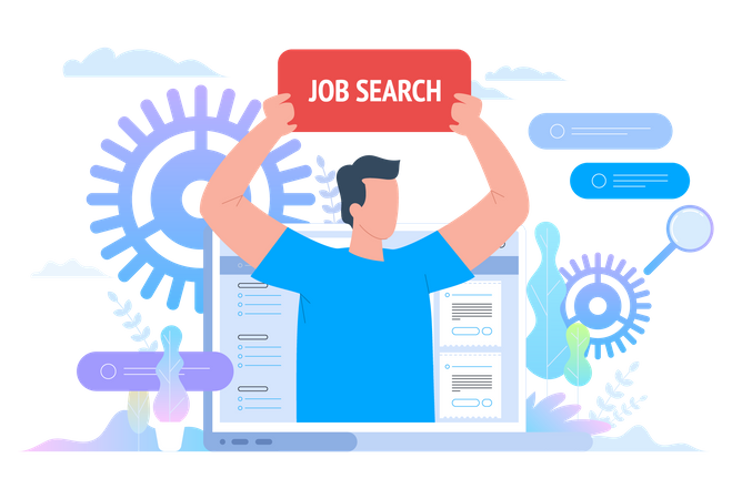 Online Job Search  Illustration