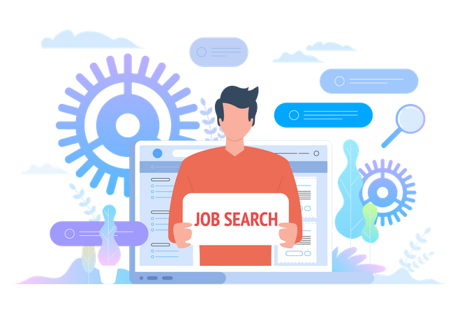 Online Job Search  Illustration