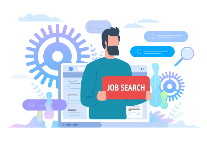 Online Job Search  Illustration