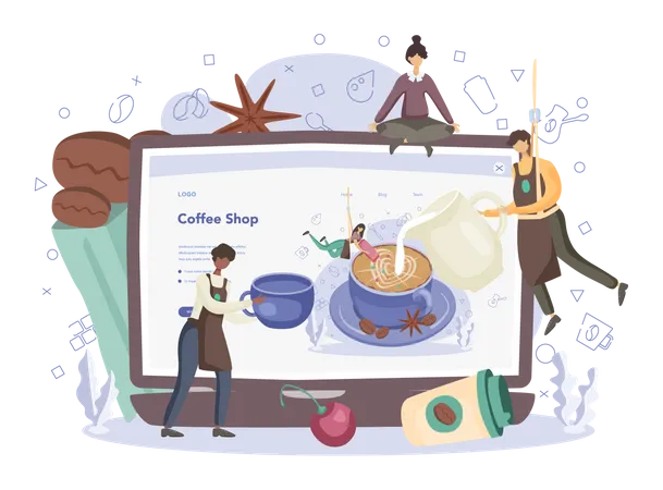 Online-Kaffeeladen  Illustration