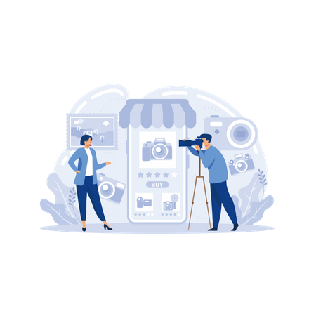 Online-Kamera-Einkauf  Illustration