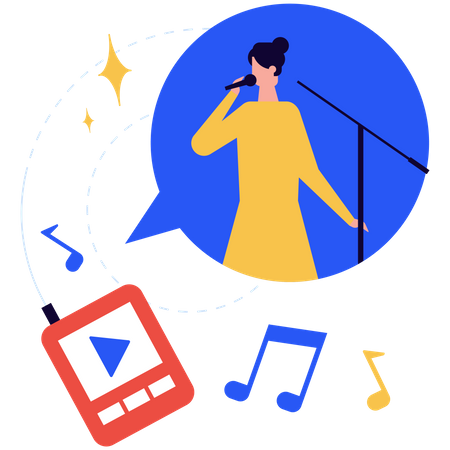 Online karaoke app  Illustration