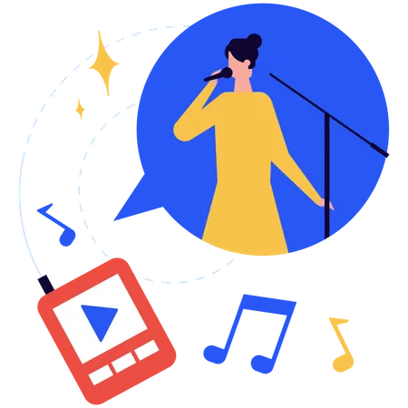 Online karaoke app  Illustration