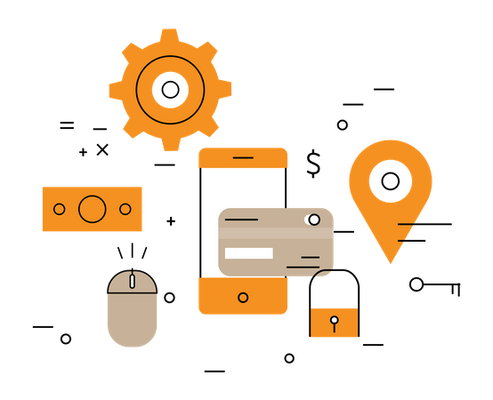 Online-Kartenzahlung  Illustration