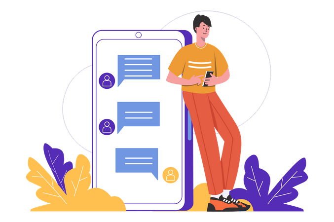 Online-Kommunikations-App  Illustration