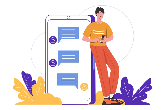 Online-Kommunikations-App  Illustration