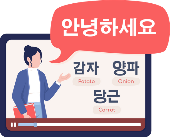 Online-Koreanischunterricht  Illustration