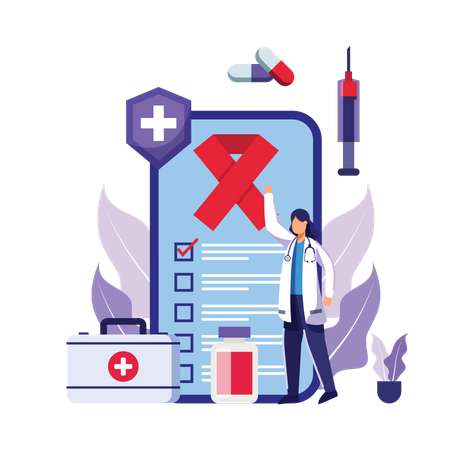 Online-Krebs-Check-up  Illustration