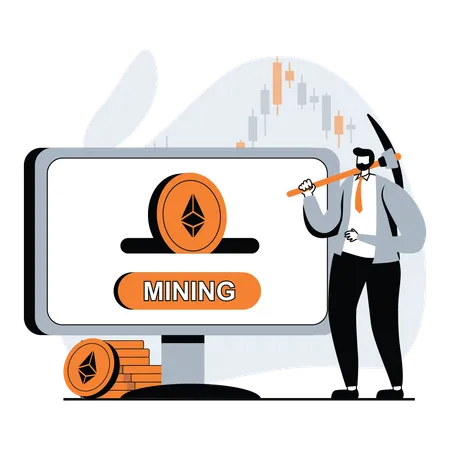 Online-Krypto-Mining  Illustration