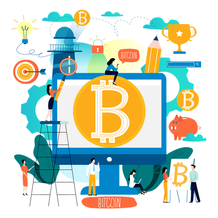 Online-Analyse des Kryptowährungshandels  Illustration