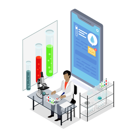 Online Laboratory Diagnostic  Illustration