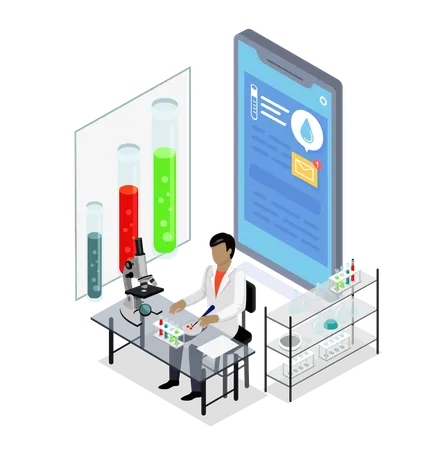 Online Laboratory Diagnostic  Illustration