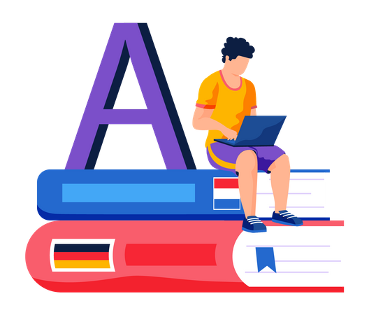 Online Language classes  Illustration