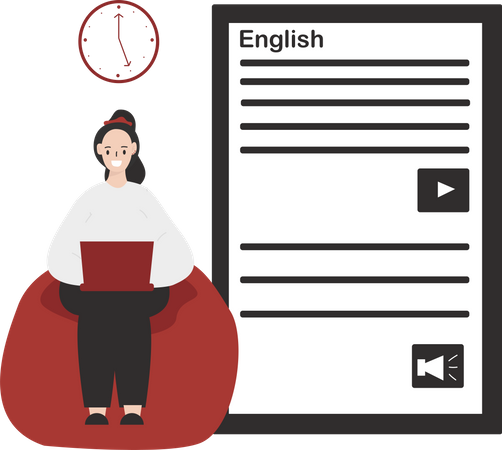 Online Language Course  Illustration