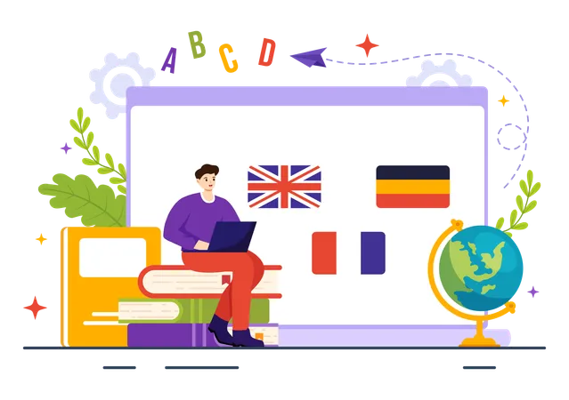 Online Language School  Illustration