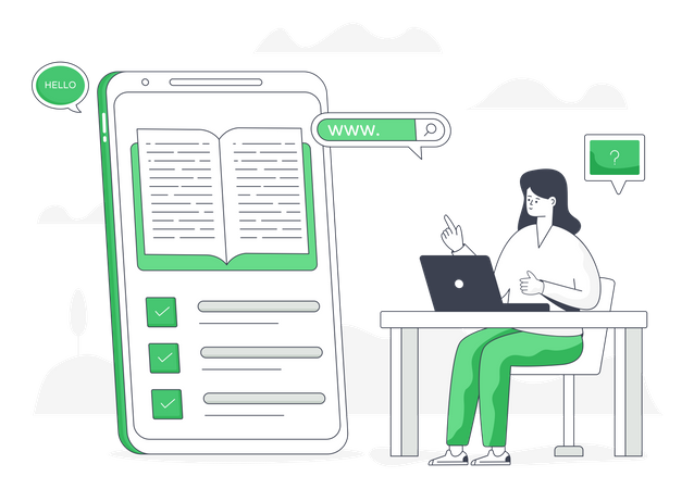 Online Learning App  Illustration