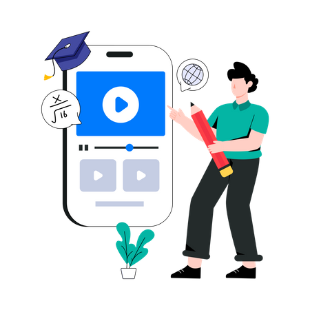 Online Learning App  Illustration