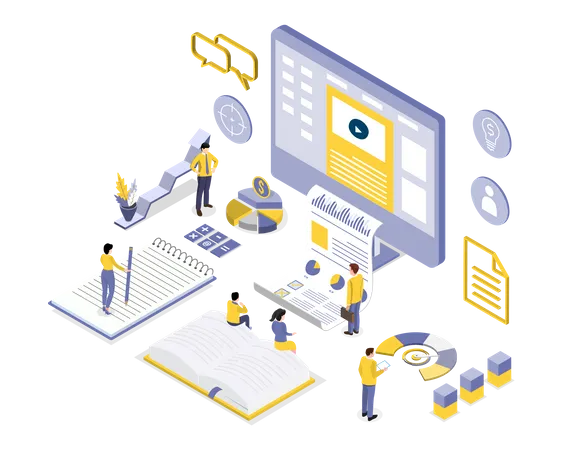 Online Learning App  Illustration