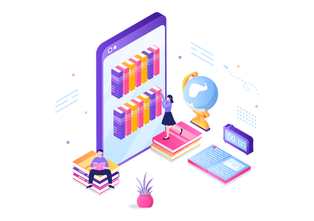Online Learning App  일러스트레이션