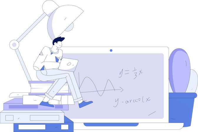 Online learning class  Illustration