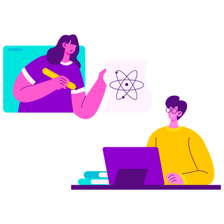 Online learning group  Illustration