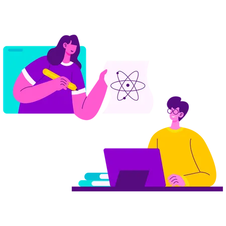 Online learning group  Illustration