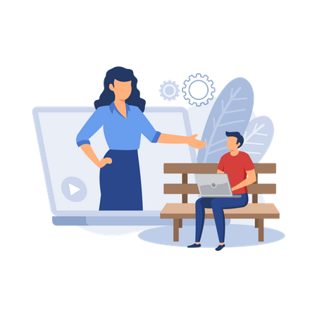 Online learning  イラスト