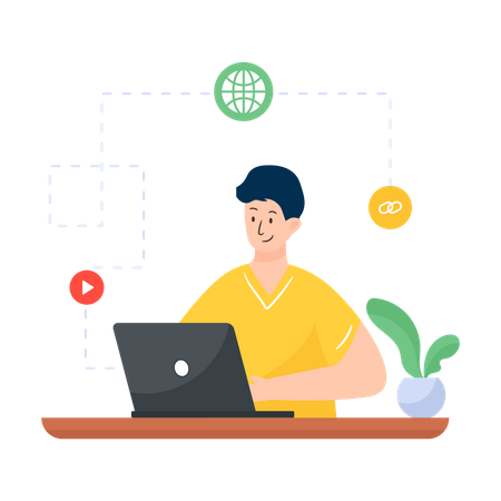 Online Learning System  Illustration