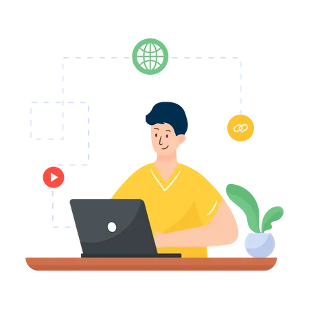 Online Learning System  Illustration