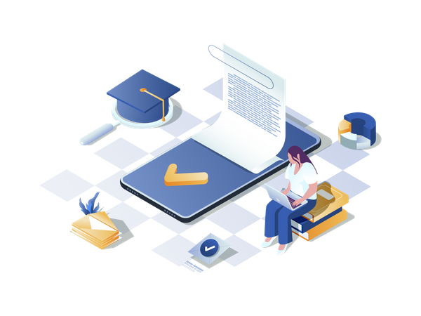 Online Learning System  Illustration