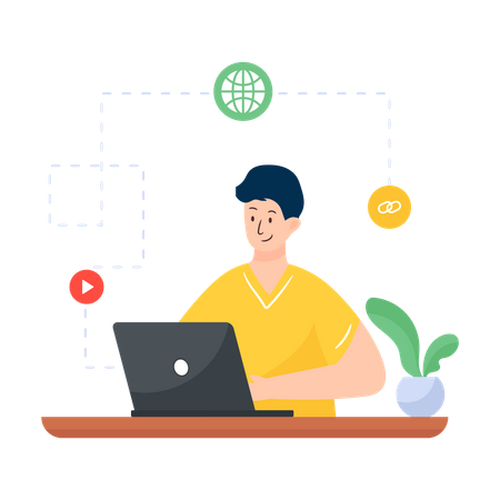 Online Learning System  イラスト