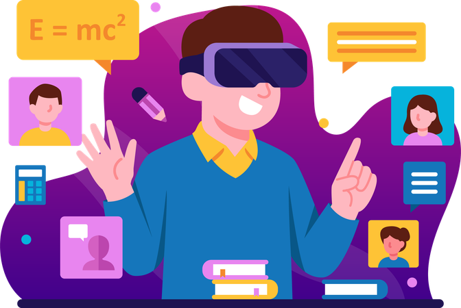 Online learning utilizes technology  Illustration