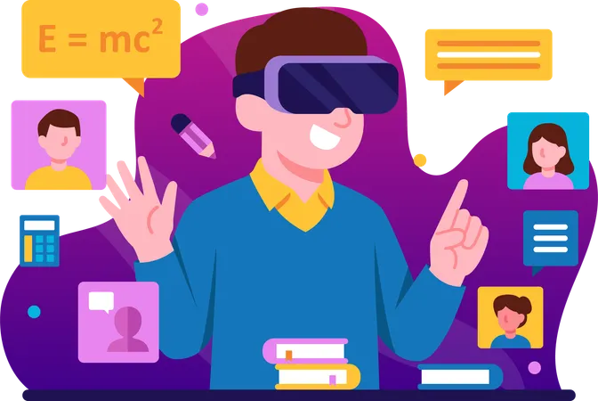 Online learning utilizes technology  Illustration