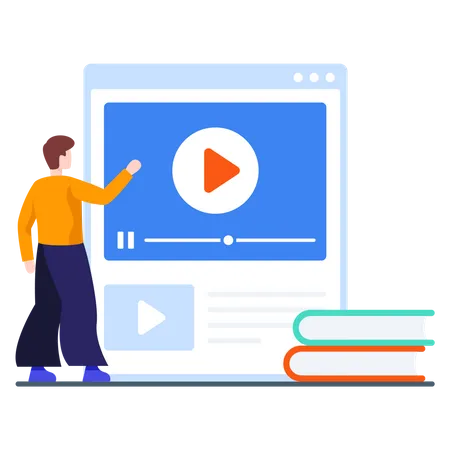 Online Learning Video  일러스트레이션