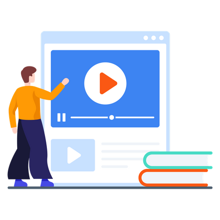 Online Learning Video  Illustration