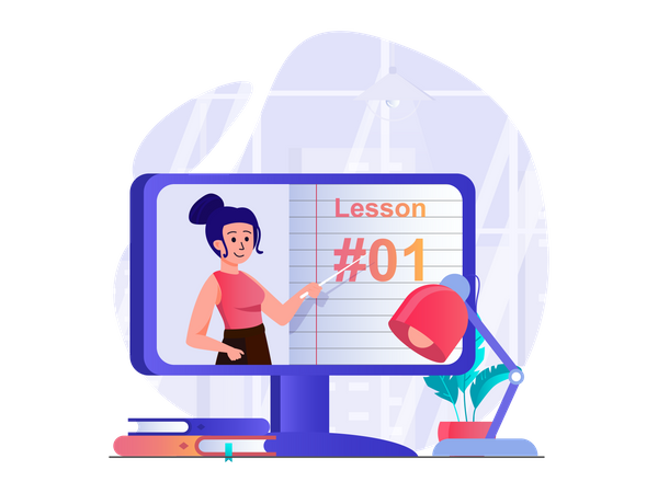 Online Lesson website  Illustration