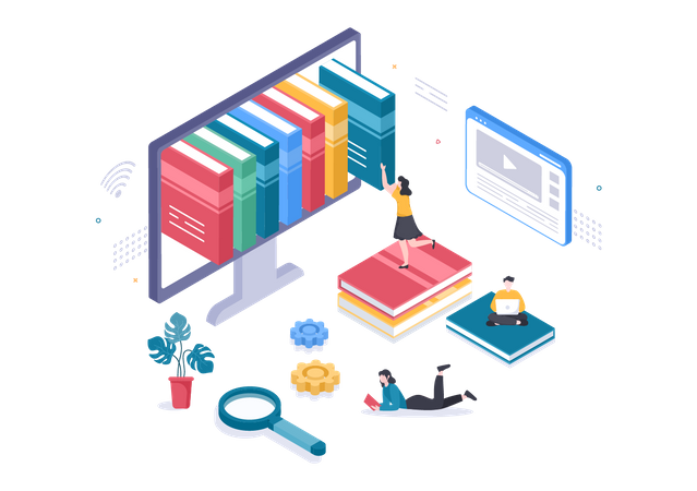 Online Library  일러스트레이션