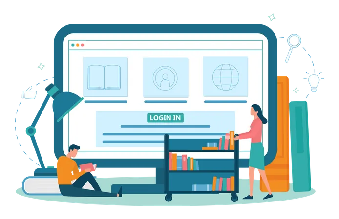 Online library login  Illustration