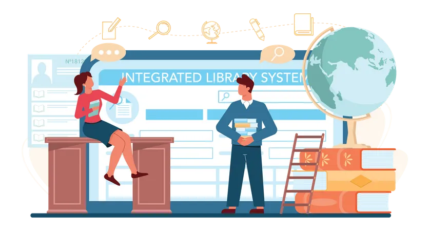 Online Library system  Illustration
