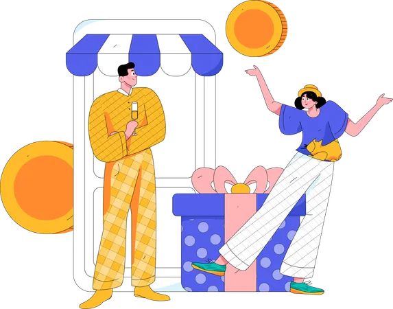 Online-Lieferservice  Illustration