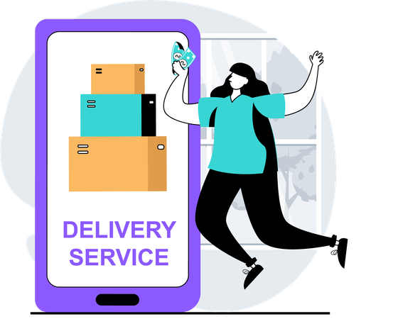 Online-Lieferservice  Illustration