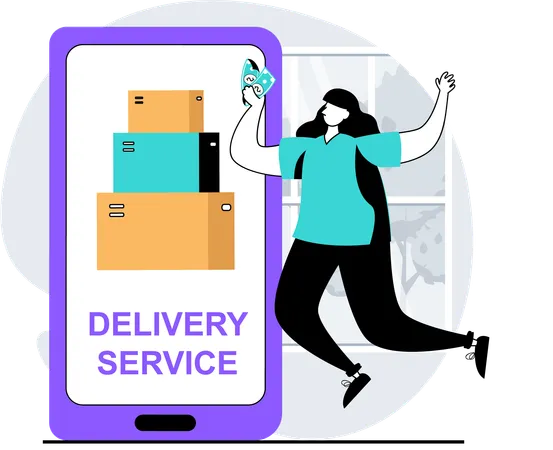 Online-Lieferservice  Illustration