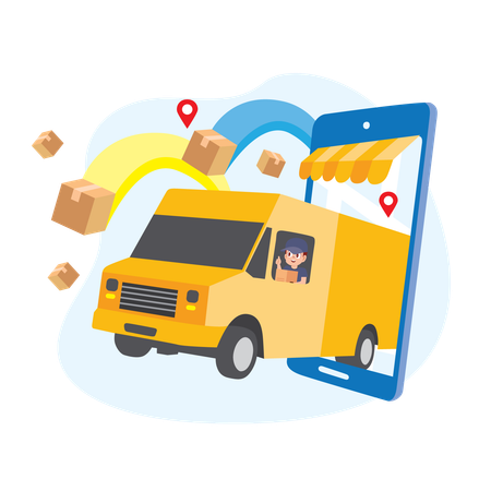 Online-Lieferservice-App  Illustration