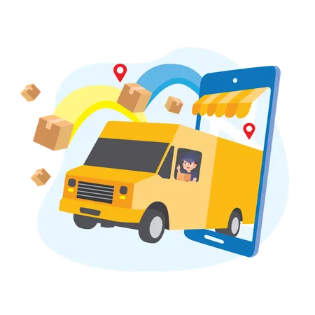 Online-Lieferservice-App  Illustration