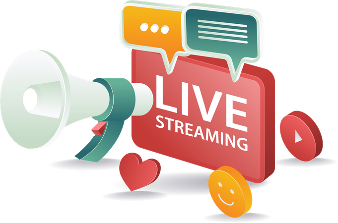 Online live streaming sales social media campaign  Illustration