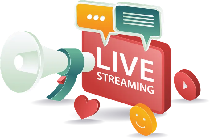 Online live streaming sales social media campaign  Illustration