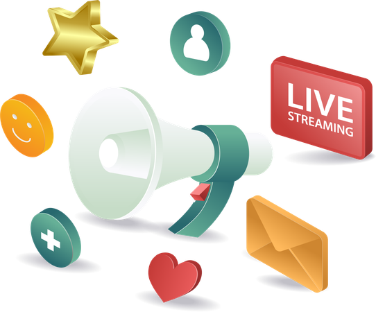 Online live streaming social media campaign  Illustration